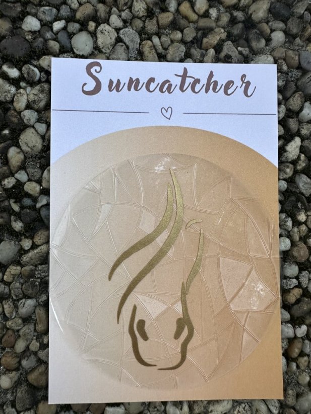 Lapač slunce - suncatcher - Barva obrázku: bílá, Obrázek: kůň v srdci