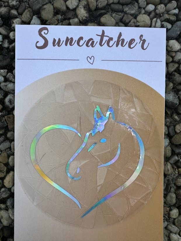 Lapač slunce - suncatcher - Barva obrázku: hologram, Obrázek: silueta koně