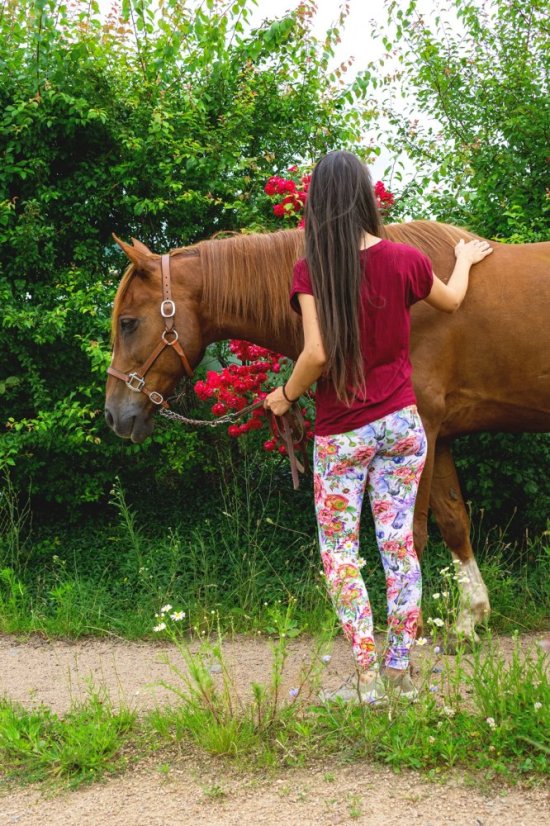 Legíny dámské - Velikost: XL, Vzor: Vesmírní jednorožci