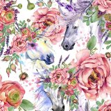 jednorožci s květinami