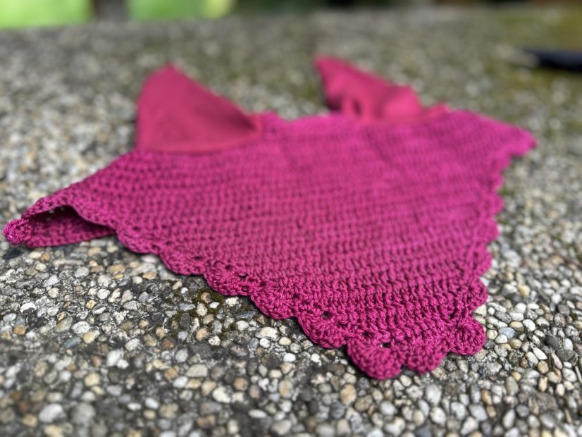 Háčkovaná čabraka, lem s obloučky - Velikost kůň: Xfull, Barva čabraky: Tmavě modrá