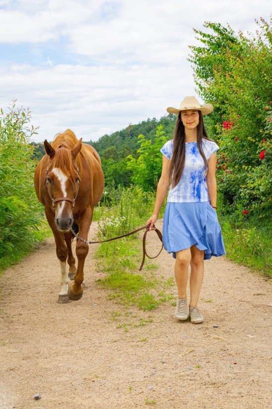 Sukně ELENA - Velikost: S, Barva viskoza: Jeans