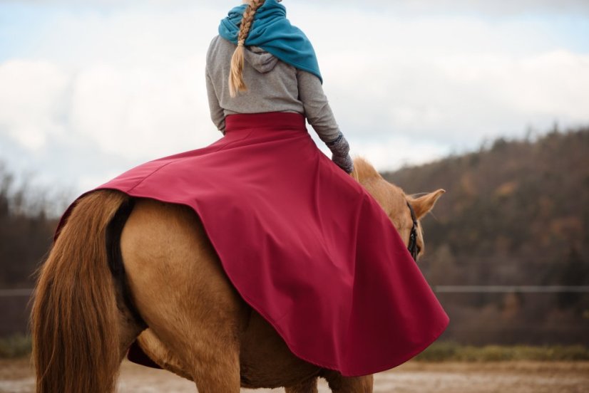 Jezdecká sukně SOFTSHELL dlouhá - Pas: Suchý zip