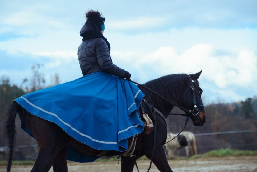 Jezdecká sukně SOFTSHELL dlouhá - Pas: Suchý zip