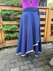 Jezdecká bavlněná sukně dlouhá modrá s lemem