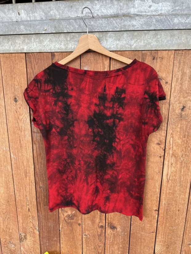 Tričko dámské - bambus BATIK - Velikost: S, Barva BATIKA: černo - červená