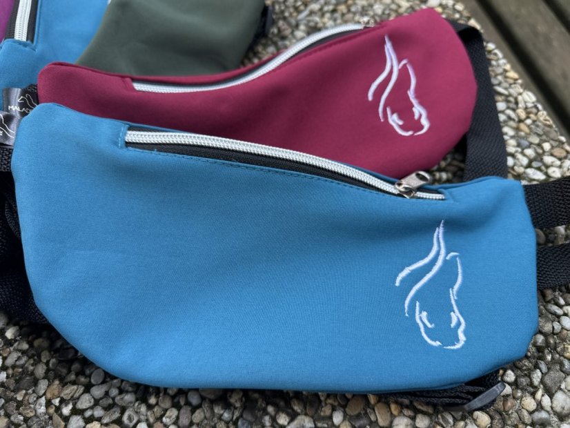 Ledvinka - kapsa na mobil - Barva softshell: fialová - purple (č. 779), Popruh ledvinka: PRUŽNÝ (GUMA)