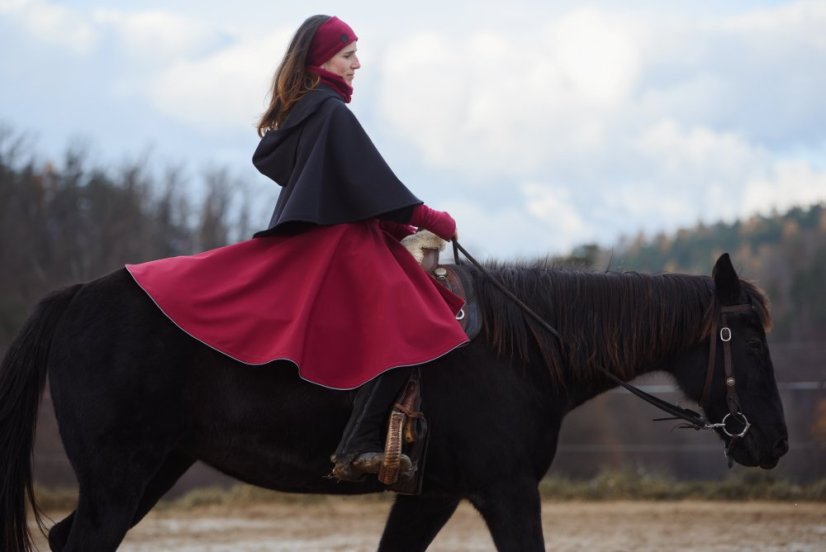 Jezdecká sukně Softshell krátká - Pas: Zavazování