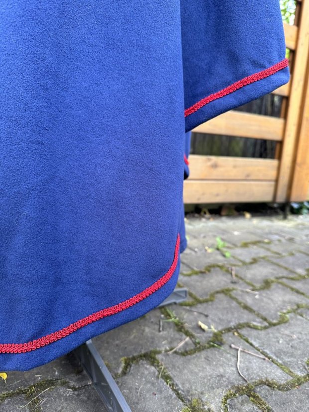SET: Jezdecká sukně Flees dlouhá, tmavě modrá, suchý zip, prýmek