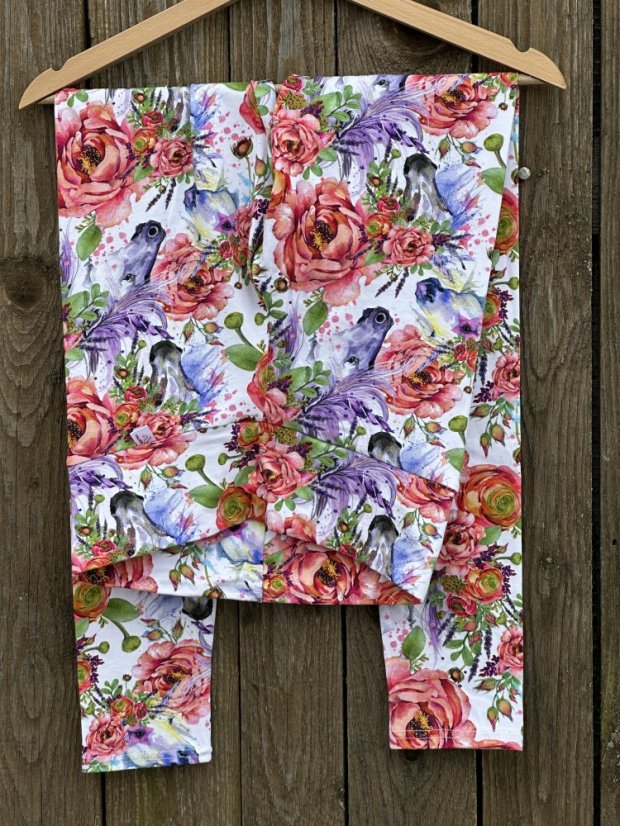 Legíny dámské - Velikost: XL, Vzor: Vesmírní jednorožci