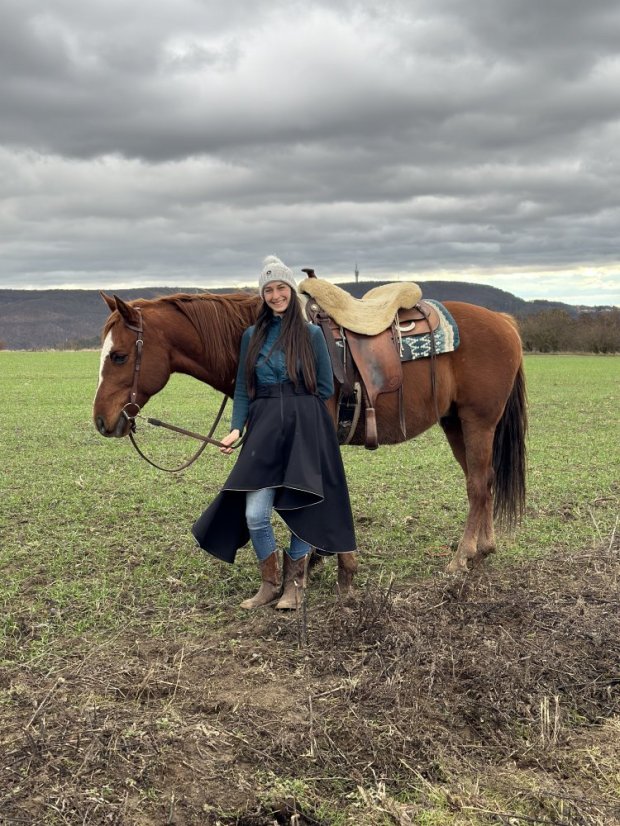 Jezdecká sukně VALKÝRA na objednávku - Velikost: L, Pas: Vysoký