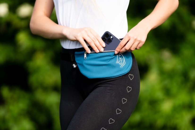 Ledvinka - kapsa na mobil - Barva softshell: tmavě modrá - večernice (č.126), Popruh ledvinka: PEVNÝ