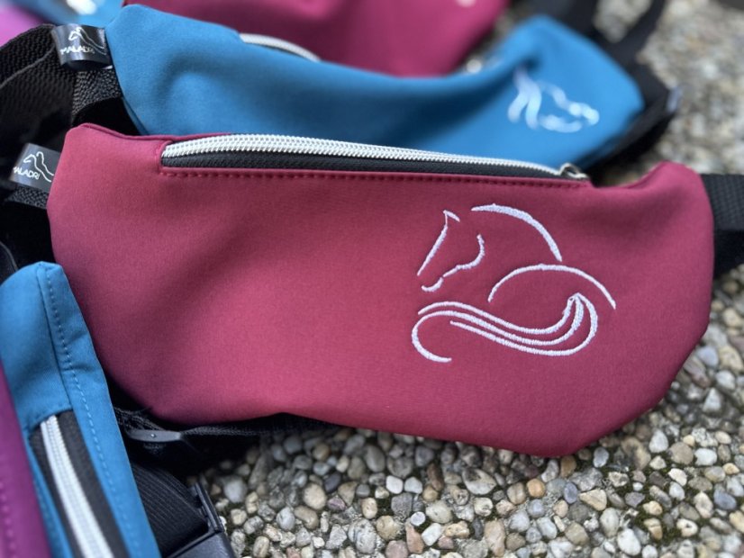 Ledvinka - kapsa na mobil - Barva softshell: fialová - purple (č. 779), Popruh ledvinka: PRUŽNÝ (GUMA)