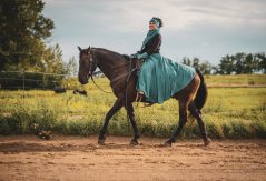Jezdecká sukně Flees dlouhá - PETROLEJ