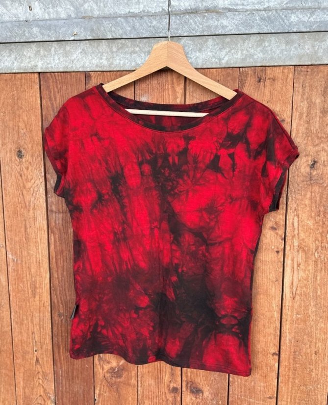 Tričko dámské - bambus BATIK - Velikost: S, Barva BATIKA: černo - červená