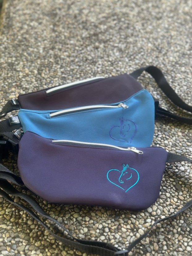 Ledvinka - kapsa na mobil - Barva softshell: fialová - purple (č. 779), Popruh ledvinka: PRUŽNÝ (GUMA)