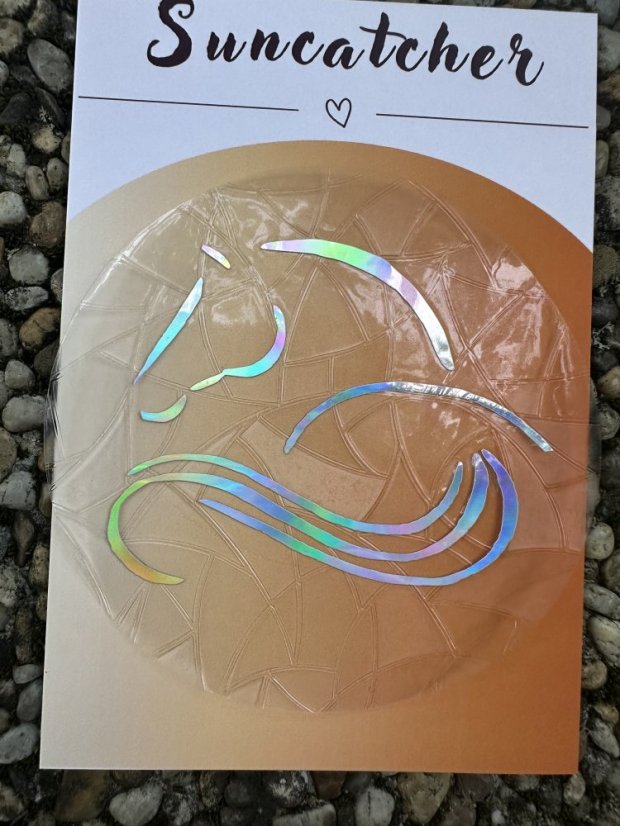 Lapač slunce - suncatcher - Barva obrázku: hologram, Obrázek: silueta koně