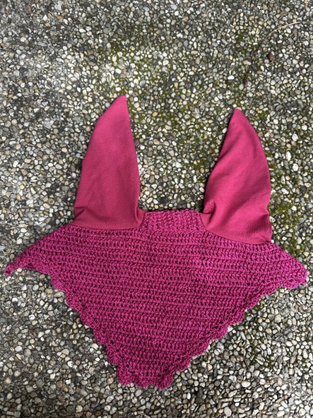 Háčkovaná čabraka, lem s obloučky - Velikost kůň: Xfull, Barva čabraky: Tmavě modrá