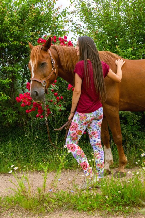 Legíny dámské - Velikost: XL, Vzor: Vesmírní jednorožci