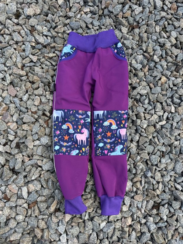 Kalhoty pro děti - softshell - Velikost: 122/128